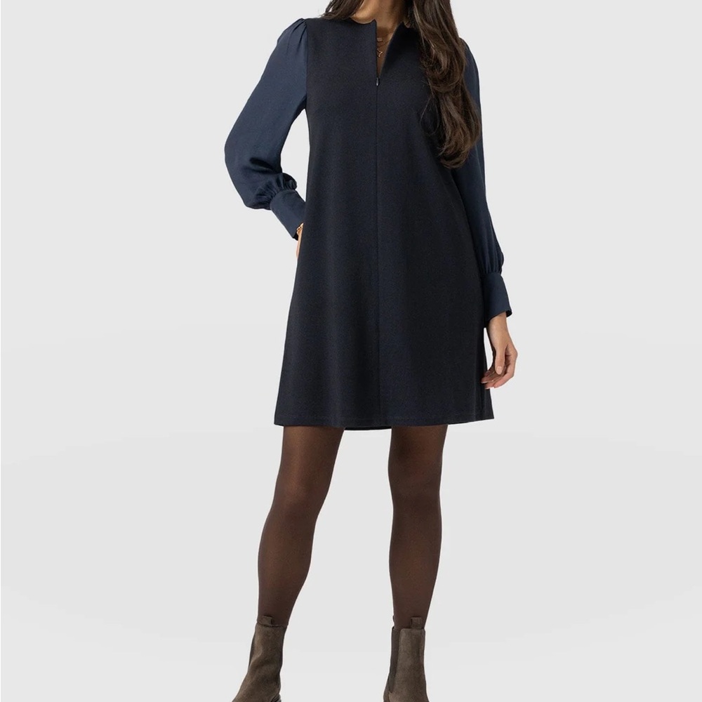 Esme Zip Up Dress - Navy